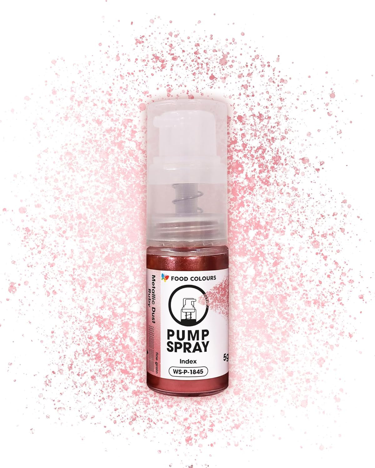 Essbares Glitzer-Lebensmittelspray NEW SILVER SHIMMERING 5G Pump mit Metallic-Pulver für die schnelle und effektive Dekoration von Kuchen, Cremes, Gelees, Pralinen, Schokoladen- und Zuckerdekorationen