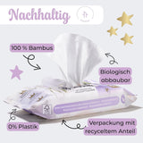 Millis Bamboo Baby Sensitive Feuchttücher für zarte Babyhaut – 5 x 60 Stück – Natürliche, sanfte und nachhaltige Reinigung – Biologisch abbaubare Babytücher, plastikfrei und alkoholfrei
