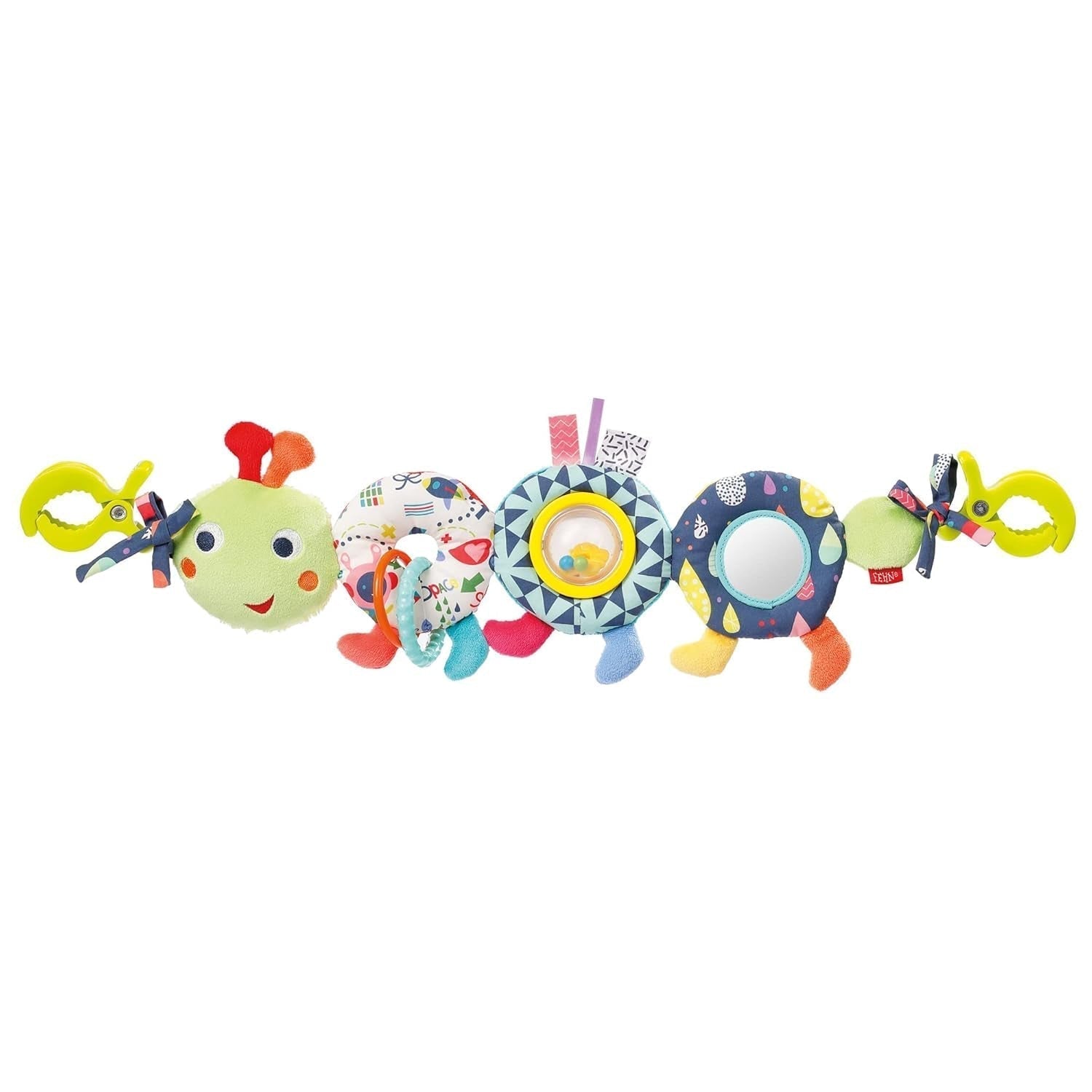 Fehn Baby-Mobile-Kette Panda Baby Mobile – Baby-Mobile-Kette mit süßen Figuren – flexibles hängendes Babyspielzeug – Kinderwagenspielzeug für Babys und Kleinkinder ab 0+ Monaten Babyspielzeug Naty Shop Raupe