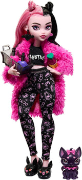 MONSTER HIGH Puppen- und Pyjama-Partyzubehör Draculaura Bat Count Fabulous Doll Pet Creepover Party HPY66 Puppen Naty Shop Single