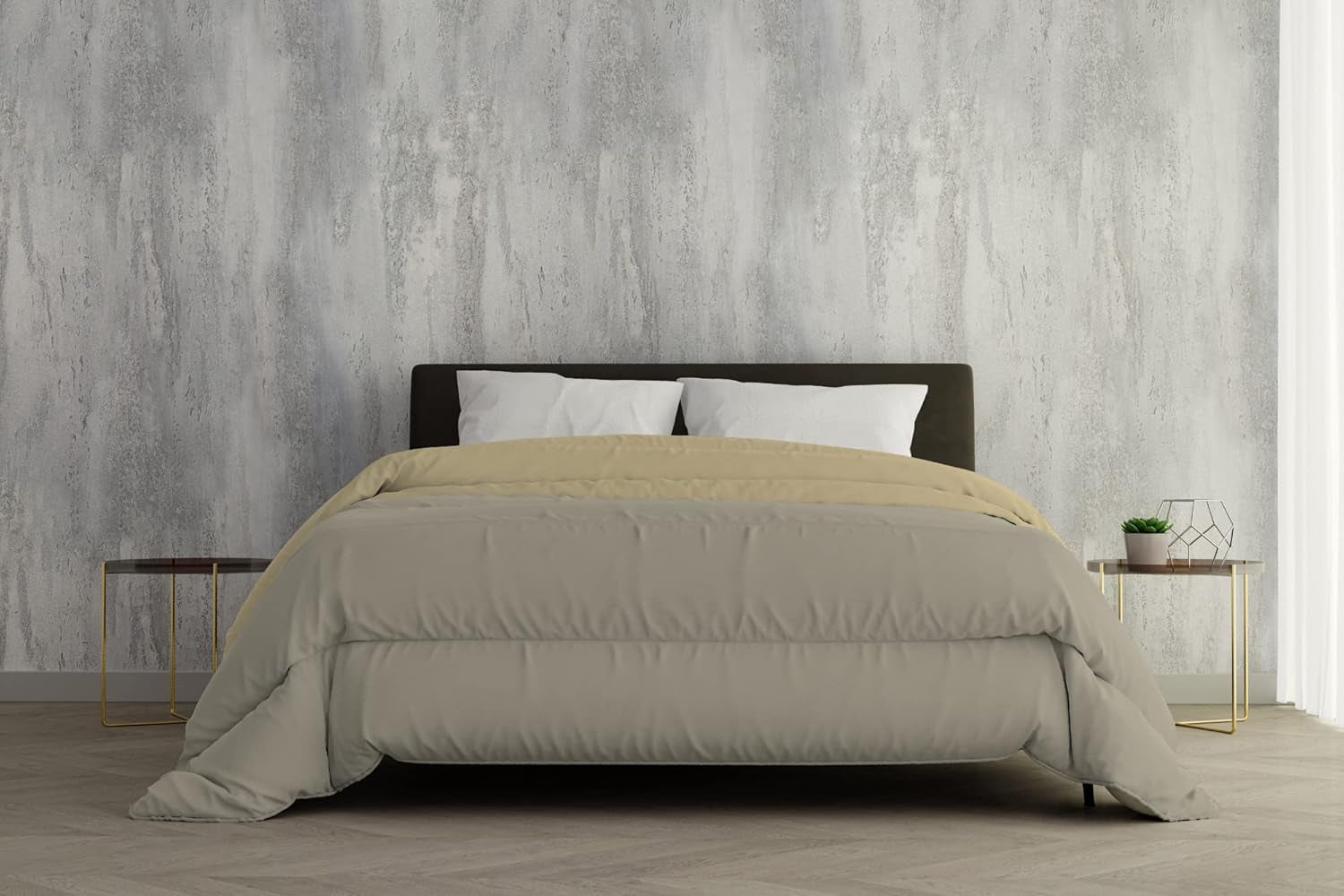 Italienische Bettwäsche, Wintersteppdecke, Taupe/Creme, 250X200Cm Steppdecken und Steppdecken Naty Shop Taupe/Creme 250X200Cm