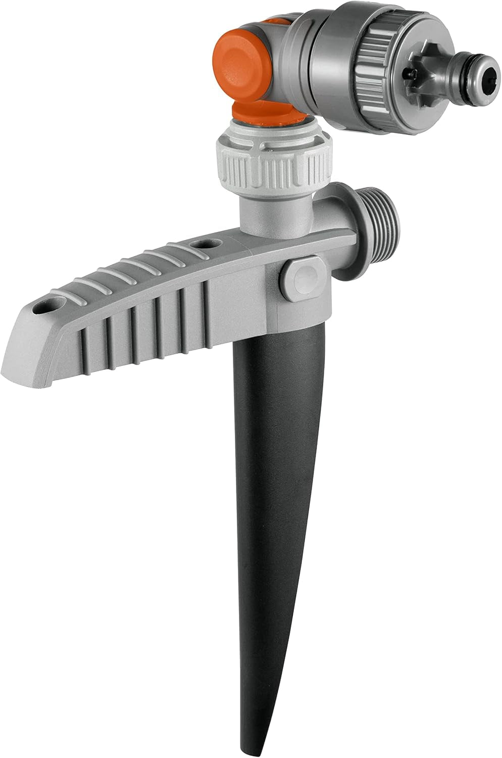Gardena Wasserhahnanschluss mit Wasserstopp, Wasserauslass: Anschluss für Wasserstecker (Artikelnr. 8254), Wasserauslass (Artikelnr. 8250, 8266), Teil des Rohrleitungssystems (05327-20), grau