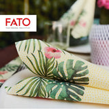 Fato - Trockenpapierservietten, Airlaid, Textileffekt, Packung mit 50 Servietten, 40X40 gefaltet im 4er-Format, Tropicana Decor