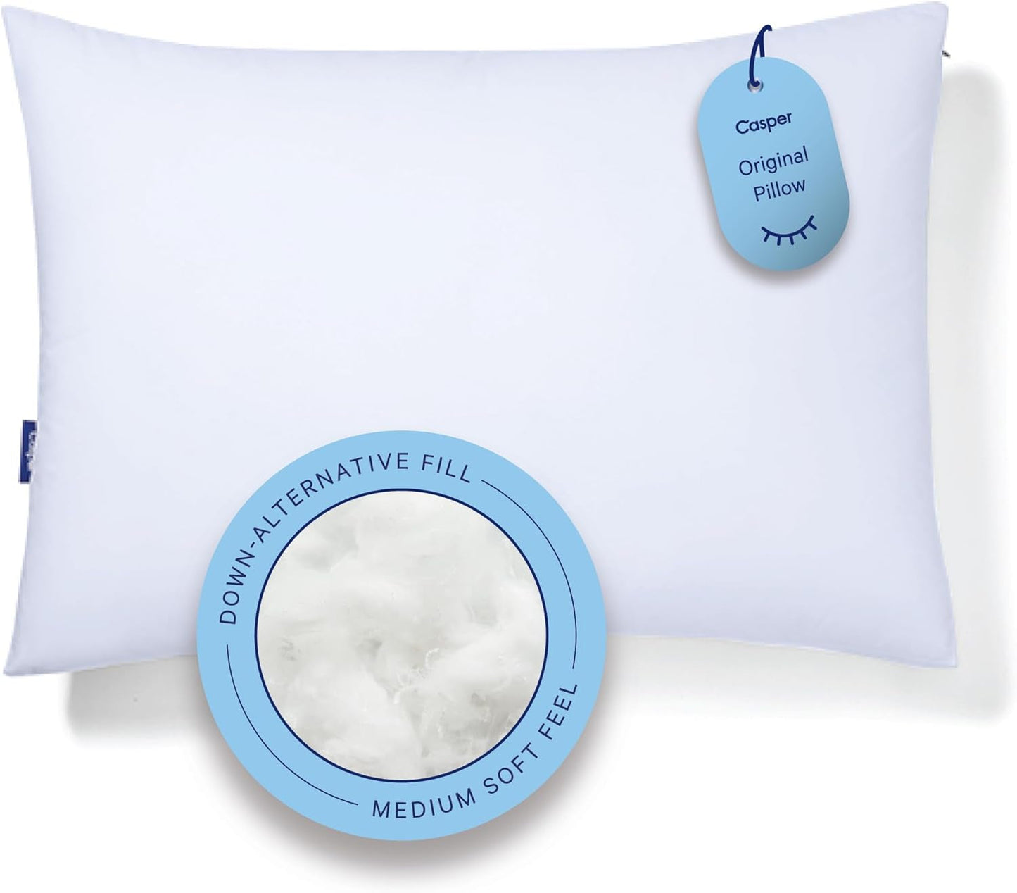 Casper Sleep Original Schlafkissen King Size Weiß Naty Shop King Size Standard Kissen (1 Packung) Einzelpackung