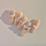 Aurora Shell Schmetterling Nagelsticker Selbstklebend,Erleichterung Schmetterlinge Nail Sticker Rosa Laser Schmetterling Nagelaufkleber Für Frauen Nageldesign Zubehör Nagel Zubehör Nail Art