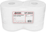 Quicky Jumbo 2-lagiges Toilettenpapier, 25 cm Ø, hochweiß, geprägt mit feinen Punkten, 6 Rollen – saugfähig und reißfest für maximale Hygiene, ideal für öffentliche Einrichtungen und Industrie
