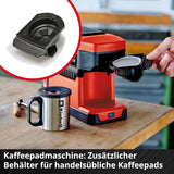 Akku-Espressomaschine Einhell TE-CF 18 Li-Solo Power X-Change (18 V, 240 ml Wassertank, für Filterkaffee und Kaffeekapseln, Tragegriff, inkl. Kaffeebecher mit Deckel, ohne Akku)
