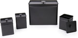 Salter BW12614EU7 Kuro-Aufbewahrungsbox-Set – 4 Küchenbehälter, Brot/Tee/Kaffee/Zucker, quadratische Organizer-Boxen, leicht zu reinigen, hält Lebensmittel frisch, schwarze Lebensmittel-Aufbewahrungsboxen, Naty Shop