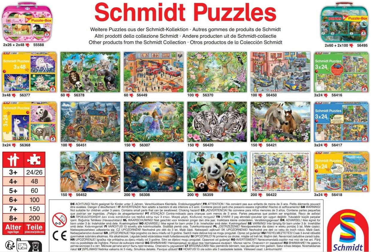 Schmidt Spiele 56216 Puzzle für Kinder, 3X24 Teile Puzzle Naty Shop