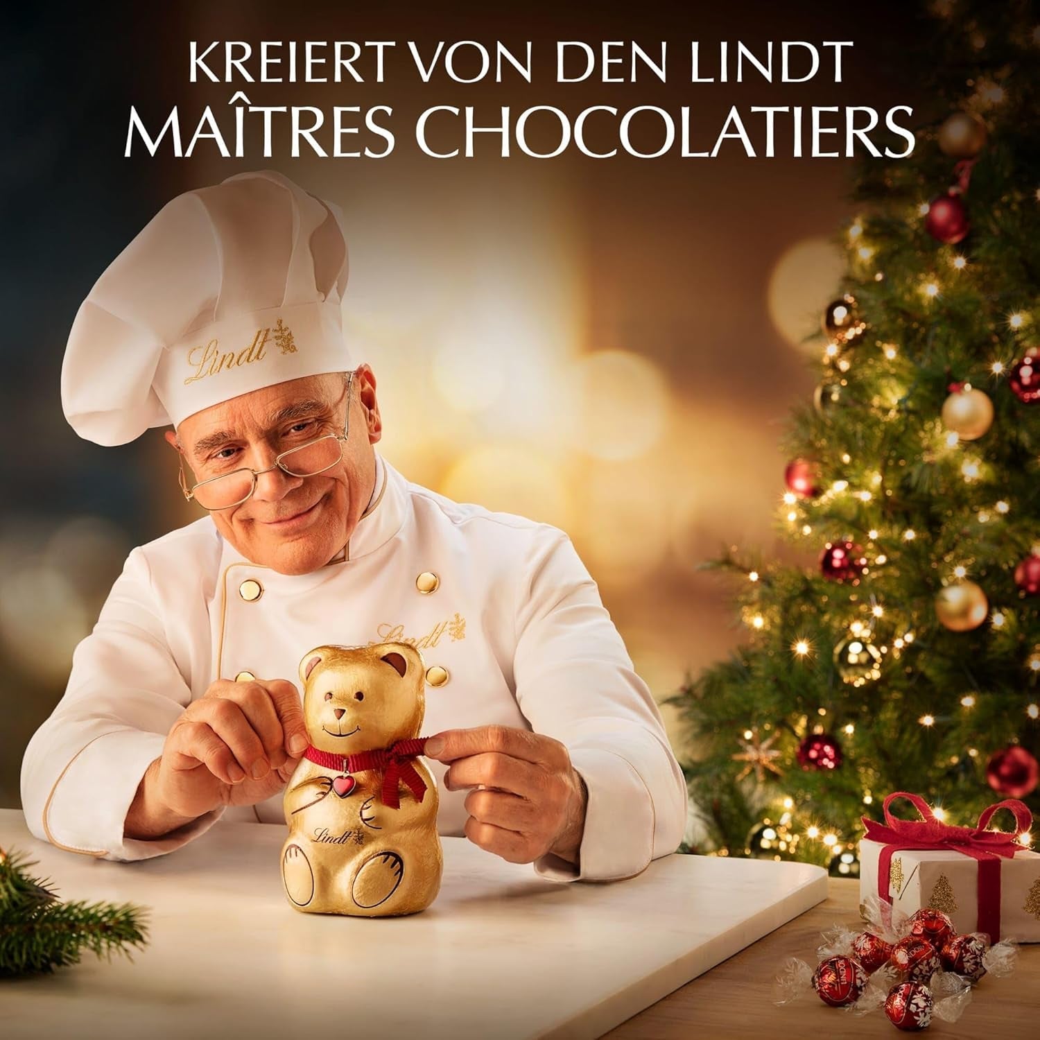 Lindt-Schokolade | Schachtel Weihnachtspralinen | 200g Verschiedene Weihnachtspralinen umhüllt von feinster Vollmilchschokolade | Schokoladengeschenk zu Weihnachten