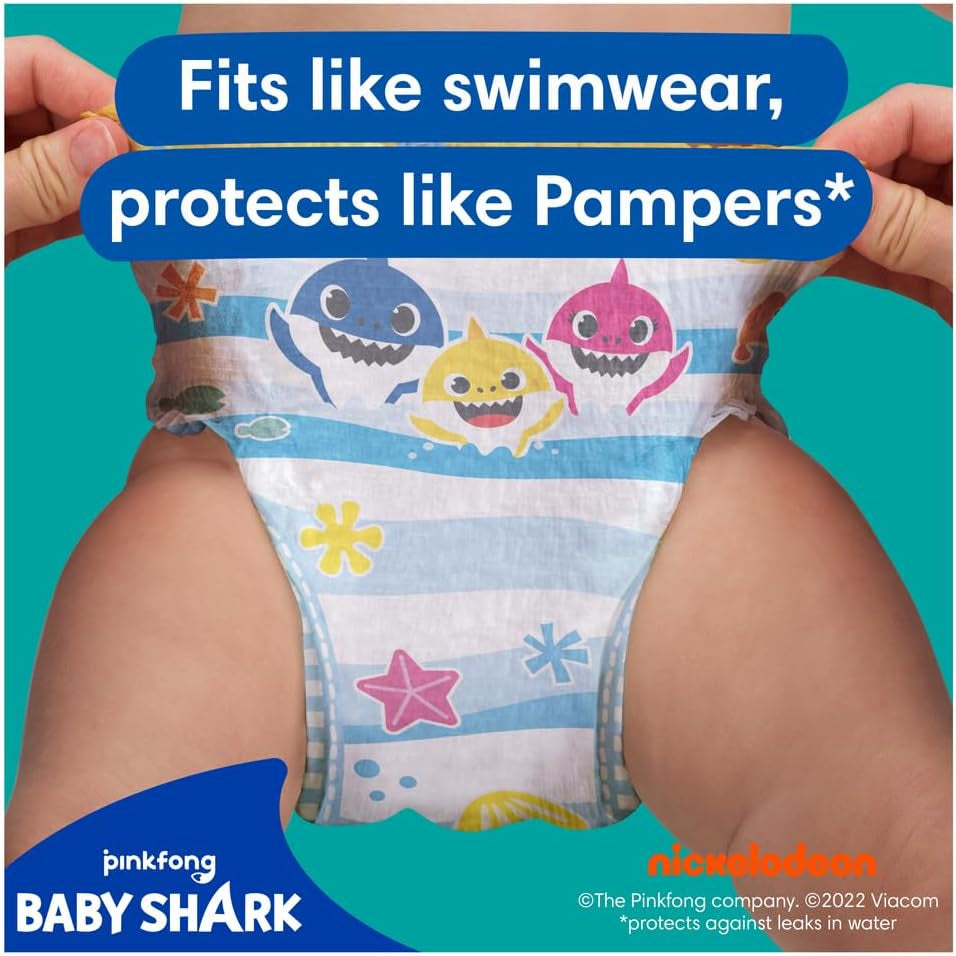 Pampers (alte Version), Splashers Einweg-Badeshorts – Größe 5/6 (14 kg+) – Box mit 8 Packungen mit 10 Stück