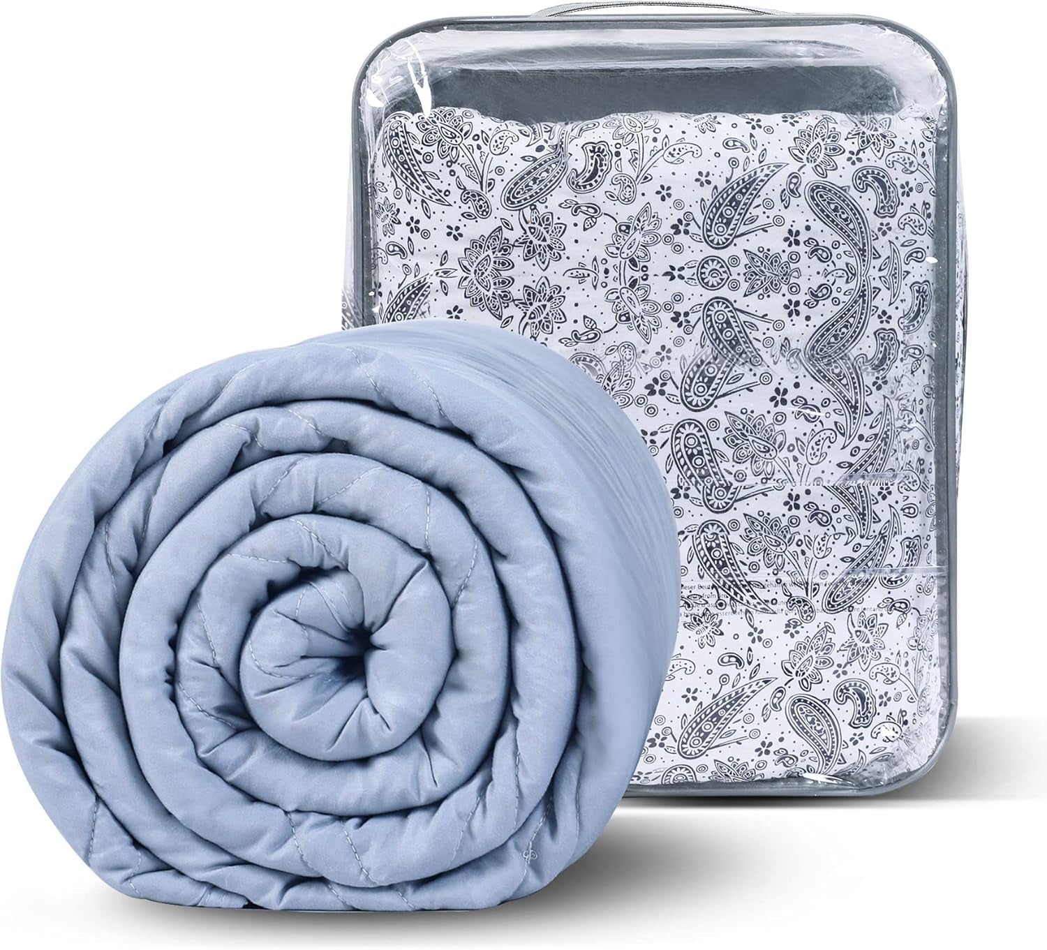 Winthome Gewichtsdecke mit Bettbezug 150 x 205 cm, 10,4 kg, bequeme Gewichtsdecke, Anti-Stress-Therapiedecke, schwere Decke für tieferen Schlaf und bessere Erholung, schwere Decke für Erwachsene (grau). Besuchen Sie den Winthome-Store, grau, 130 x 190 cm, 6 kg