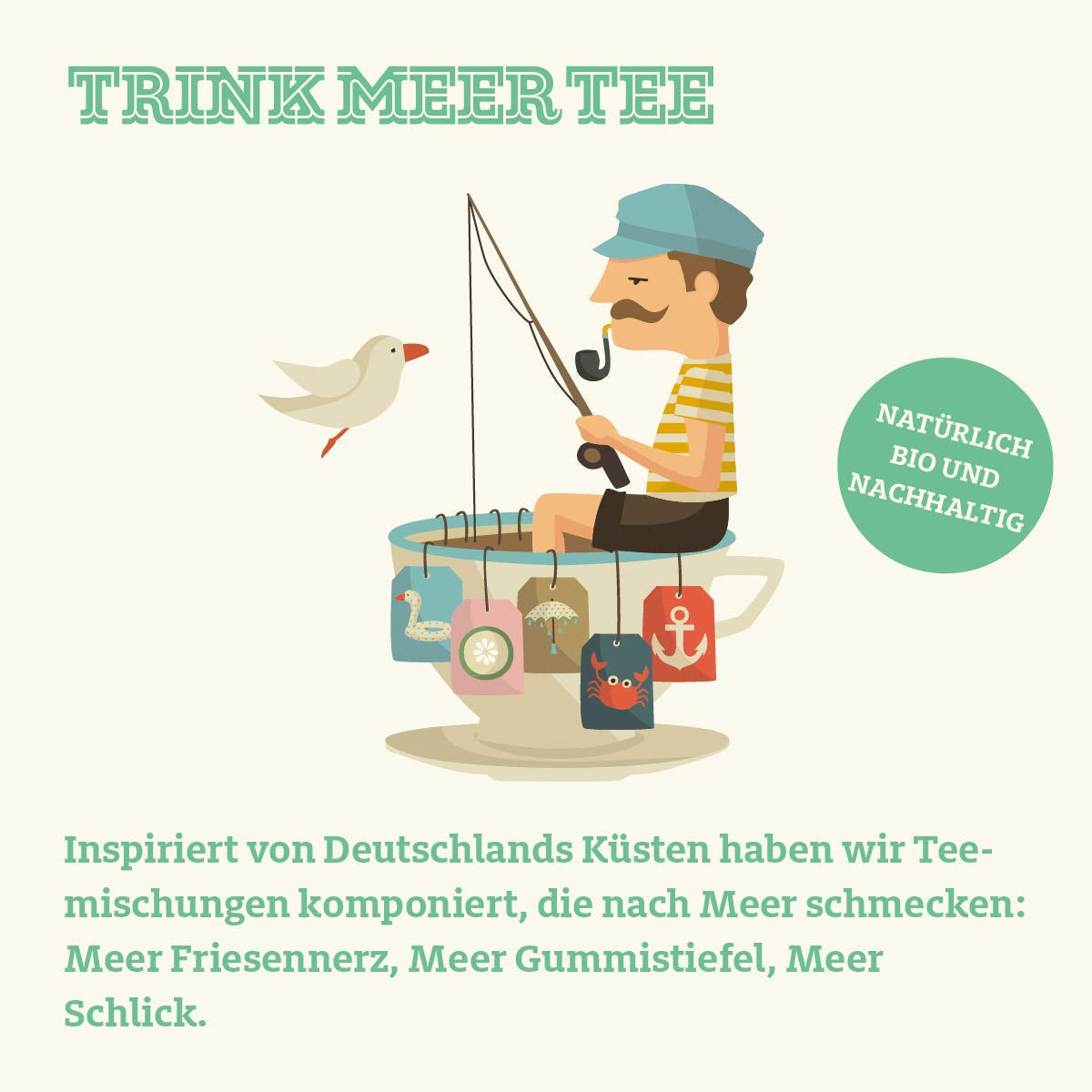 Trinken Sie mehr Tee FRISCHER FRIESE - Bio-Kräutertee | Minzmischung | Bio-Minztee | Loser Tee in Teedose | Geschenk I 50 G
