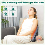 Snailax Ergonomisches Lendenwirbelstützkissen mit Massage und Wärme, Shiatsu-Rückenkissen aus Memory-Schaum, Sitzkissen mit 3 Massageintensitäten | 2 Heizstufen | 3 Timer | bequeme Sitzhaltung