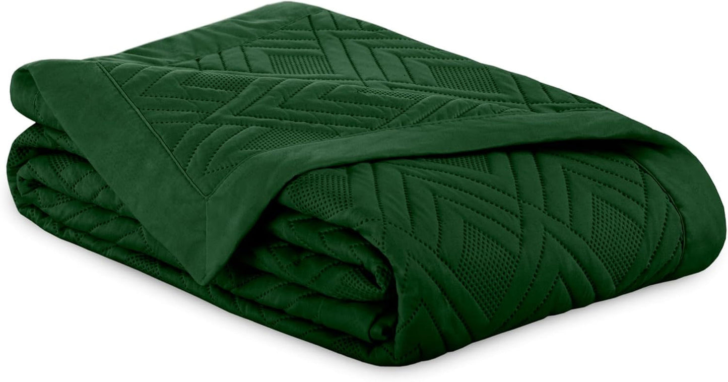 Ameliahome Tagesdecke 170 x 210 cm, doppelseitige Tagesdecke, Ultraschall-Steppung, Polyester, Ophelia, dunkelgrün, Betten und Decken. Besuchen Sie den AmeliaHome-Store