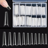 Extra lange transparente Kunstnägel, 240 Stück, halbe Abdeckung, Kunstnägel, quadratisch, gerade, Kunstnägel, französische Nagelverlängerungen für Nagelstudios und DIY-Nagelkunst