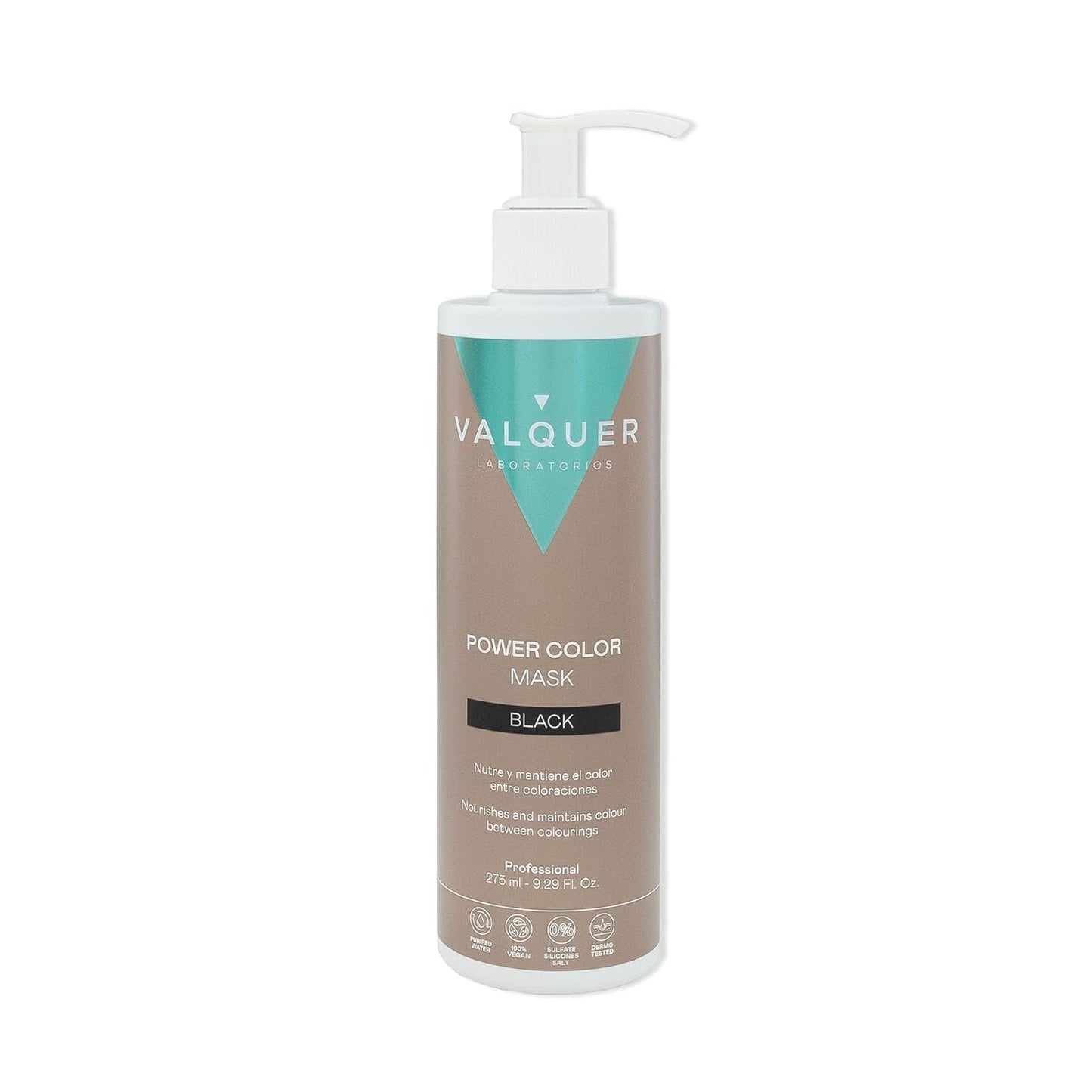 Valquer Power Color Mask vegane und silikonfreie Formulierung Verleiht Haarfarbe 290 ml Schwarz Naty Shop Haarmaske Schwarz 290 ml (1er Pack)