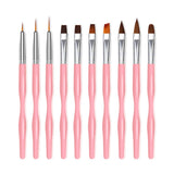 Nail Art Pinsel Set, 10 Stück Nageldesign Malerei Pinsel, Professionelle Nail Art Design Pinsel, Nail Fine Liner Pinsel, Schwarz
