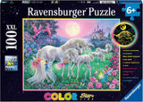 Ravensburger Puzzle für Kinder – 13670 Einhörner im Mondlicht – leuchtendes Einhorn-Puzzle für Kinder ab 6 Jahren, 100 Teile, XXL-Größe, leuchtet im Dunkeln, Naty Shop Einhörner im Mondlicht