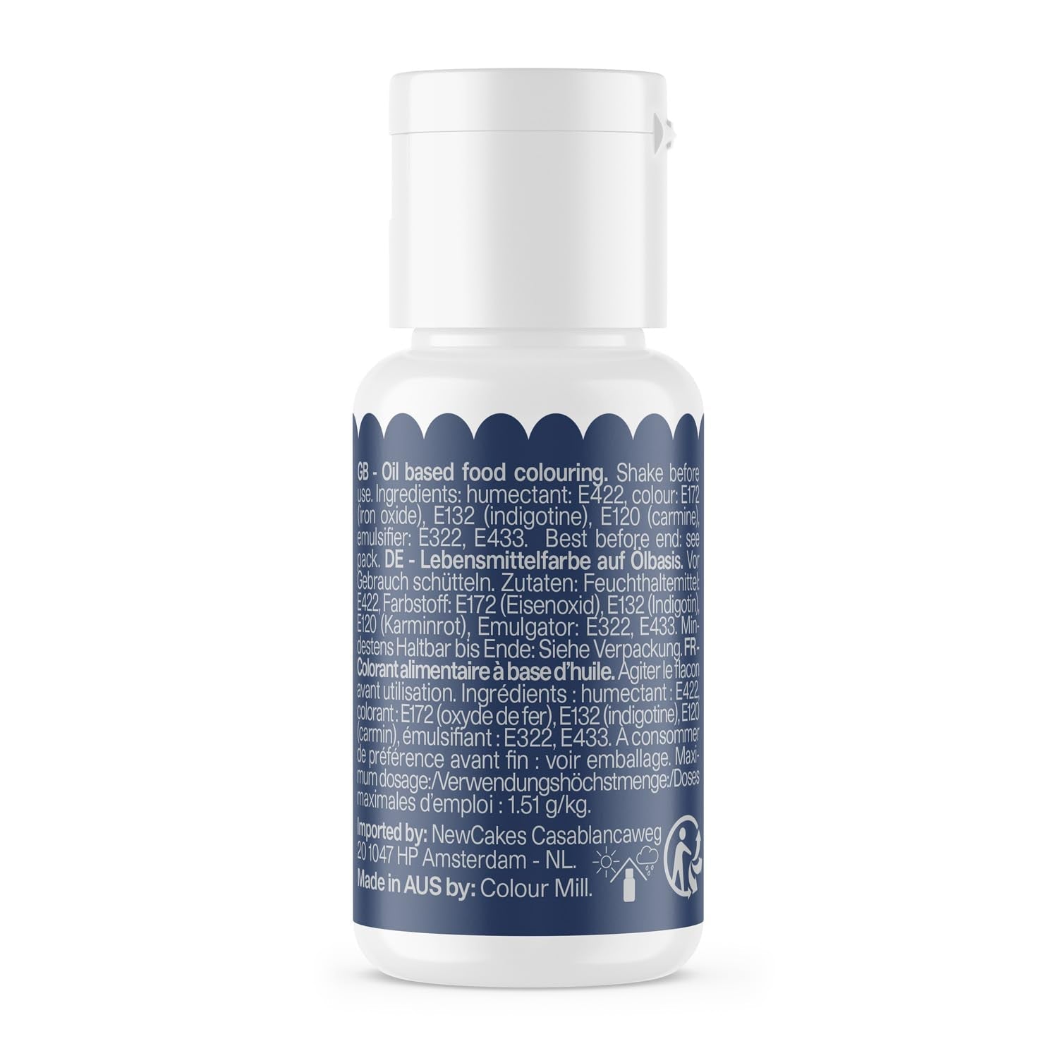 Lebensmittelfarbe Color Mill Oil Blend Midnight Oil – Lebensmittelfarbe für Schokolade, Fondant, Muffins, Kuchen, Backen, Makronen – Lebensmittelfarbe zum Dekorieren von Kuchen – 100 ml