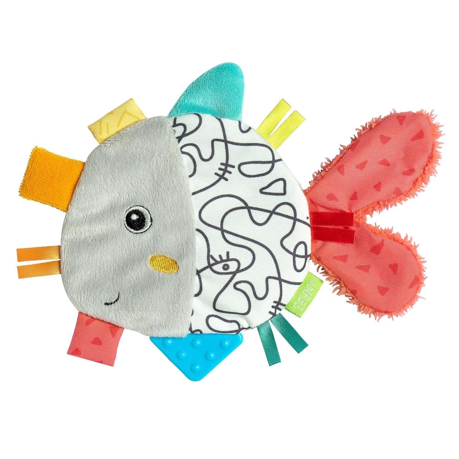 Fehn Knisterfisch – Fang- und Spielspielzeug für Babys – Fangtierspielzeug für Babys – Motorikspielzeug und Knisterspielzeug für Babys und Kleinkinder ab 0+ Monaten Babyspielzeug Naty Shop Fisch