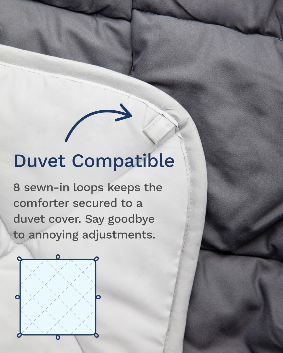 All Seasons Twin/Twin XL Daunen-Wende-Alternative-Bettdecke – atmungsaktiv, extra lang, hochwertige, weiche Mikrofaser – grauer Bettbezug-Einsatz. Quilts & Quilts Naty Shop
