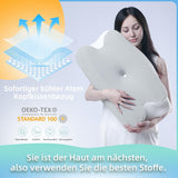 RUMMY Ergonomisches Memory-Schaum-Nackenstützkissen mit abnehmbarem, waschbarem Bezug für Seiten- und Bauchschläfer (grau). Orthopädische Halskissen von Naty Shop