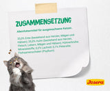 JOSERA Enten- und Hühnerpastete mit Petersilie (16 x 85 g) | Erwachsener | Premium-Nassfutter für ausgewachsene Katzen | Enten- und Hühnerpastete | Lachsöl | Keine Körner | Nasses Katzenfutter in frischen Beuteln | 16 Stück