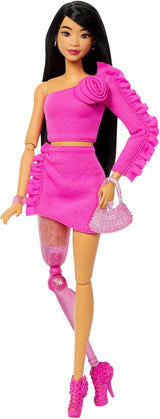 Barbie-Puppe Deluxe Style-Nr. 3 mit Barbiecore-Outfit, blonden Haaren in einem hohen Dutt, pastellrosa Kleid mit übergroßer Schleife und Accessoires wie Netzstrumpfhosen, HYV27 Naty Shop Dolls Black