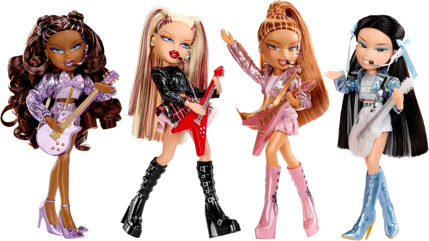 BRATZ Pop Starz Sasha – Modepuppe mit Sammel-Schlüsselanhänger, Outfit und Musikzubehör