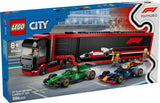 LEGO City F1 Transporter mit RB20 & AMR24 F1 Rennwagen – Spielzeugautotransporter für Red Bull & Aston Martin Formel 1 Teams – inkl. 5 Minifiguren – Geschenk für Jungen und Mädchen ab 8 Jahren 60445 Bausätze Besuchen Sie den LEGO-Store