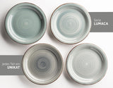 MÄSER Tafelservice für 6 Personen, moderner Vintage-Look, 12-teiliges Tafelservice, handbemalt, Blau, Kachel, Rauchblau (Bel Tempo II)