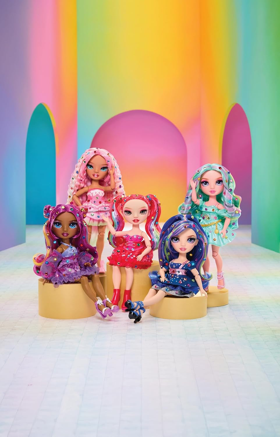 Rainbow High Be Dazzling Modepuppe – Celine Türkis – Blaugrün, 28 cm, mit Dekorationswerkzeug, funkelnden Edelsteinen und Styling-Accessoires