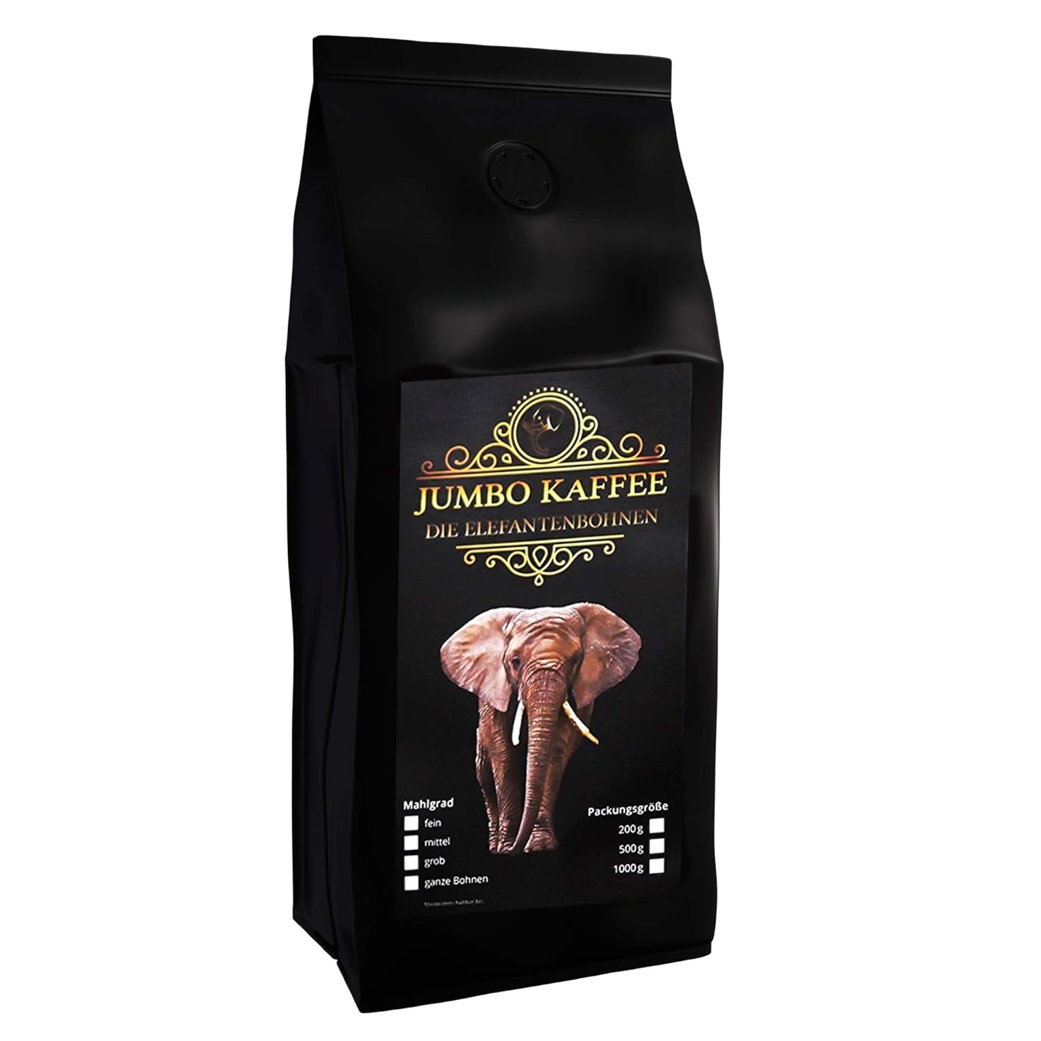 Jumbo Kaffee | Elefantenkaffee Maragogype (1000 g, Ganze Bohnen) – Die größten Bohnen der Welt, ohne Säure, extra mild