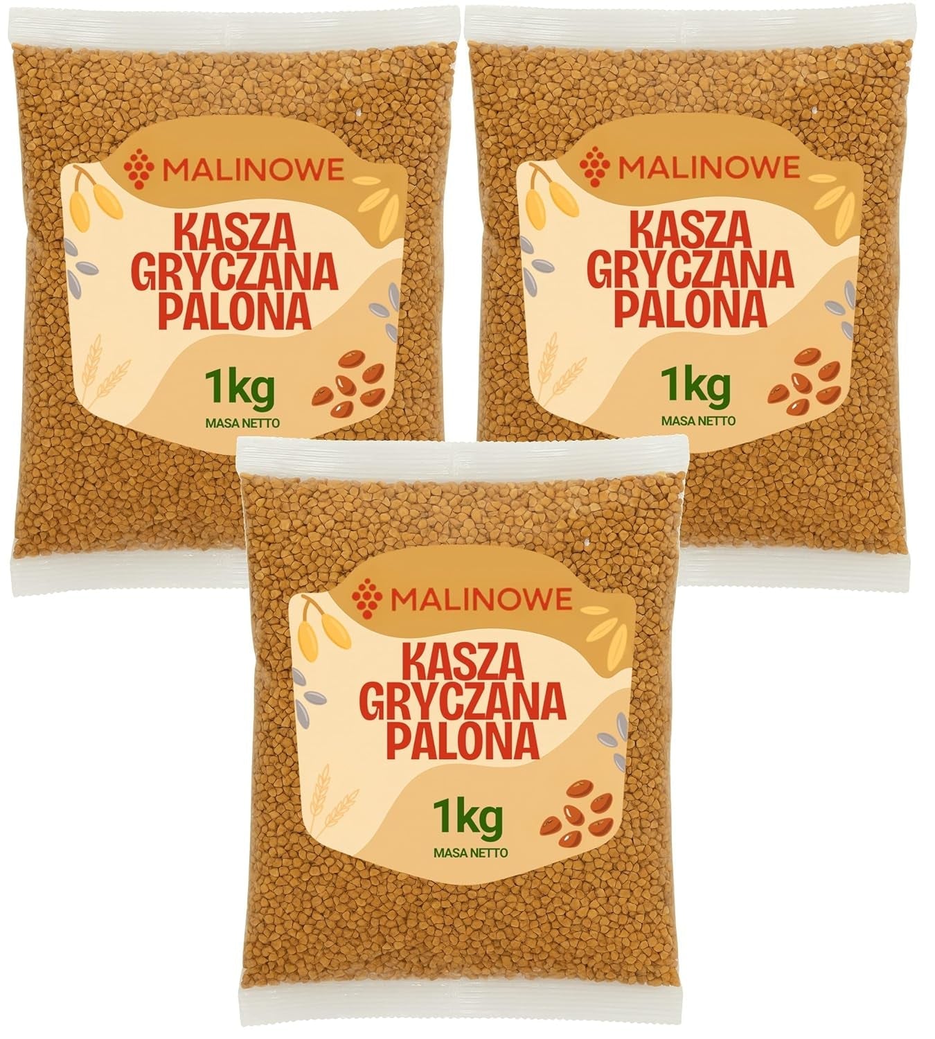 PERFEKTER NATÜRLICHER PREMIUM GEBRATENER BUCHWEIZEN 3x1kg