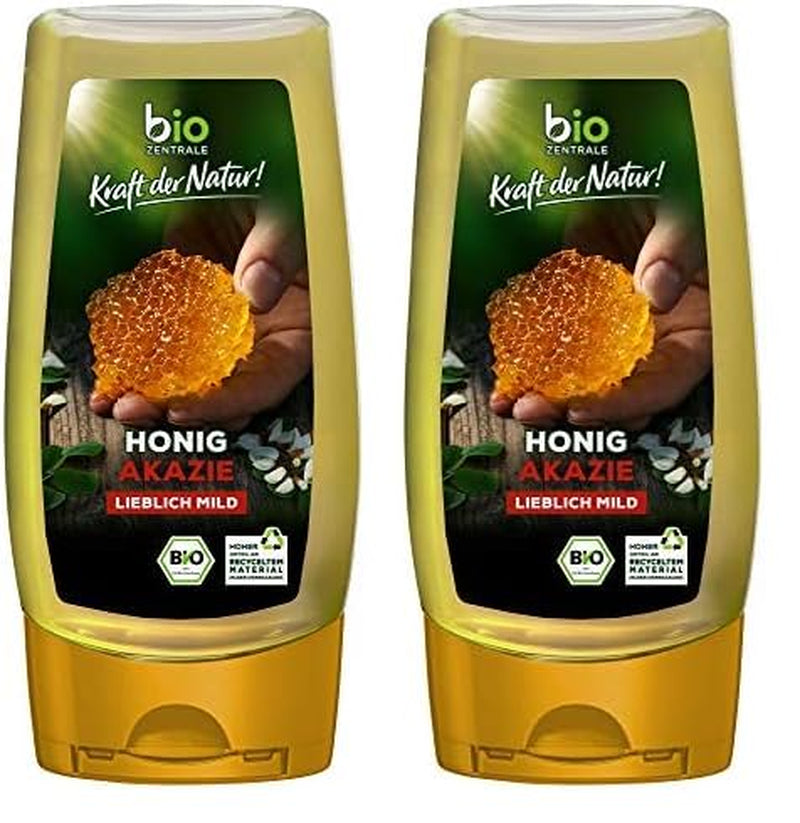 Biozentrale Bio-Akazienhonig | 350 g Bio-Honig aus weißen Akazienblüten | Ideal als Aufstrich Bio-Honig für Tee | Alternative zu Wabenhonig (2er-Pack)