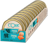 Wellness CORE 98 % 12 x 85 g, Huhn und Lachs – Nassfutter für Katzen, dicke Pastete, getreidefrei, natürlich, hypoallergen, proteinreich, reich an Fleisch