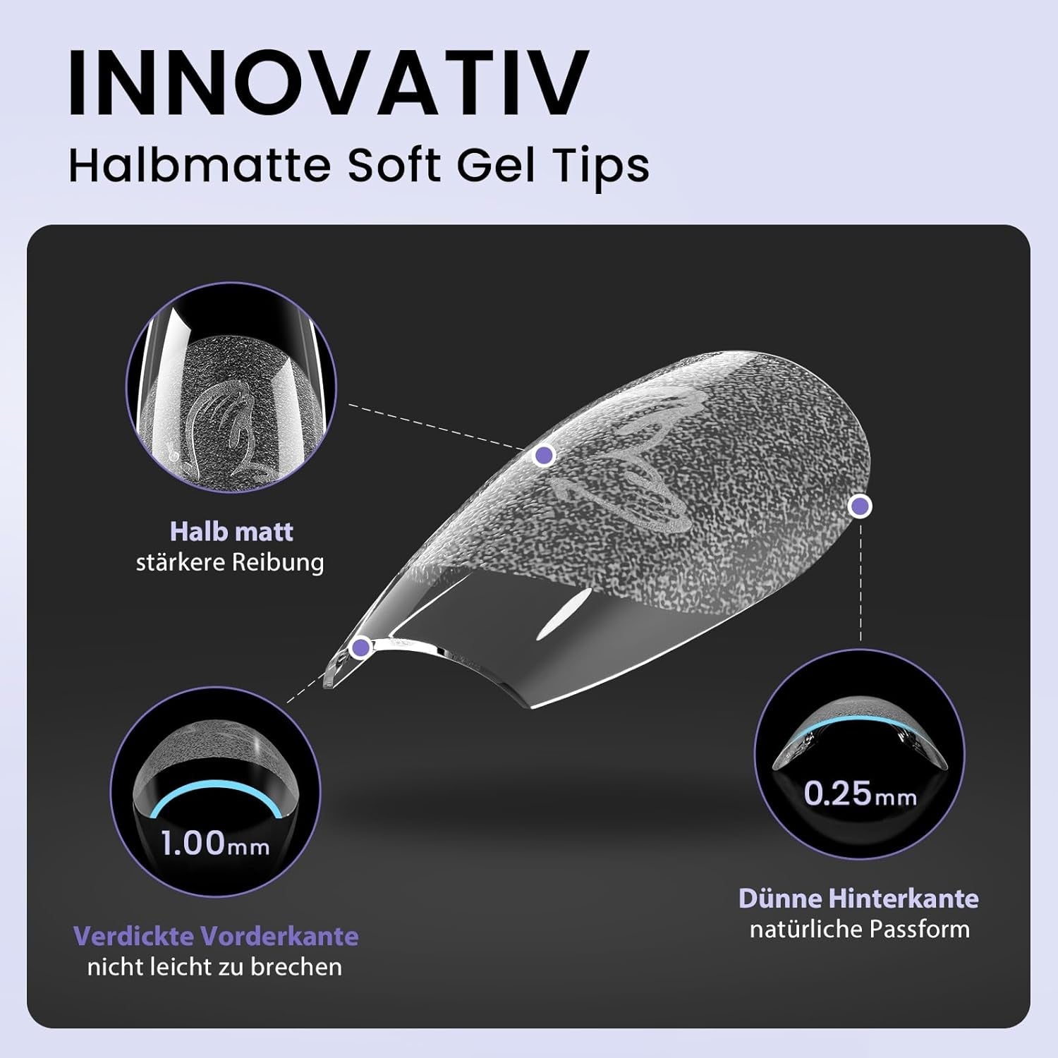 Btartbox Extra kurze Mandel-Nagelspitzen – Volldeckende Gel-X-Soft-XS-Gel-Nagelspitzen – Vorgeformte Halbmatte für breite Nägel Salon 320 Stück