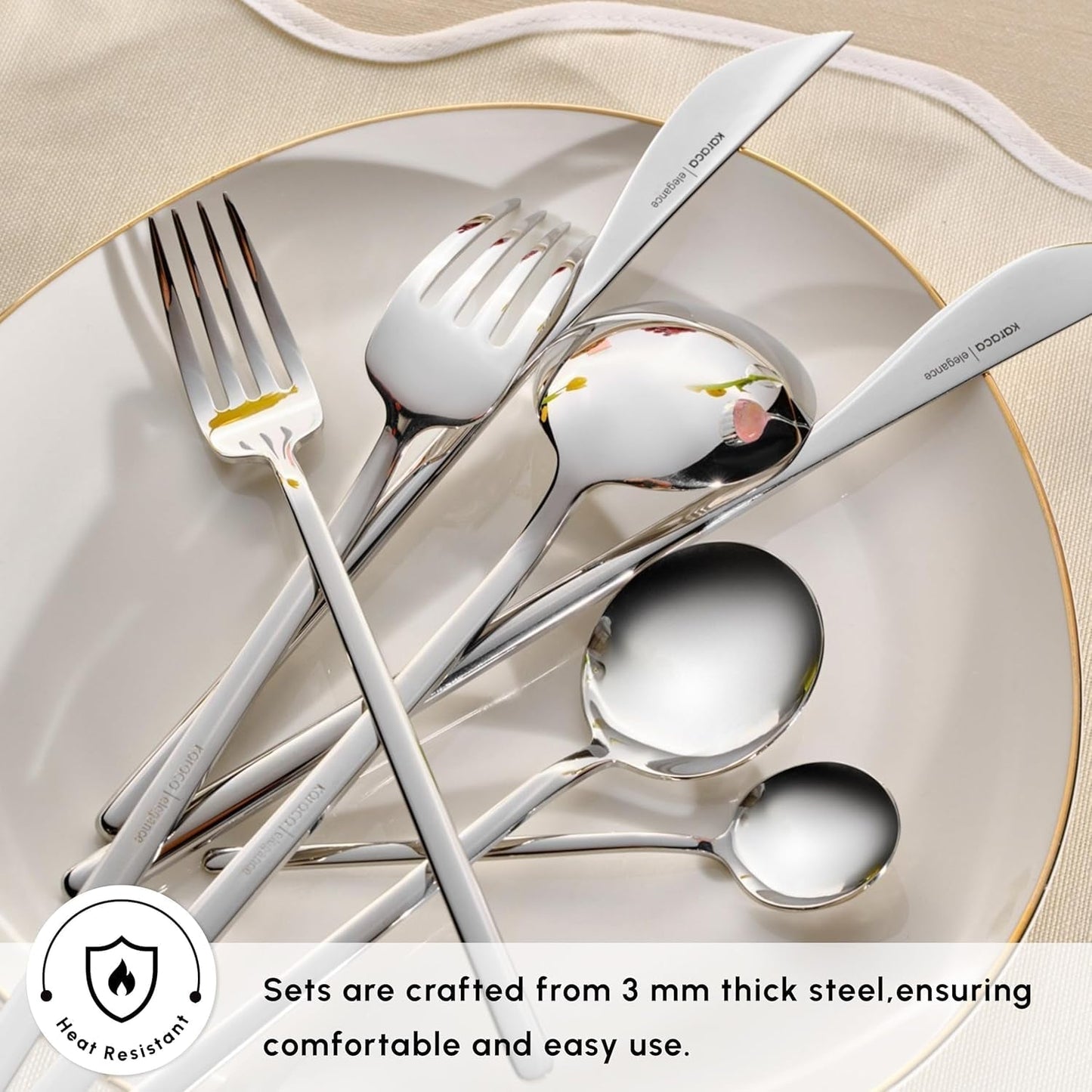 Karaca Focus Elegance, 84-teiliges Besteckset, 12 Personen Kitchen Naty Shop