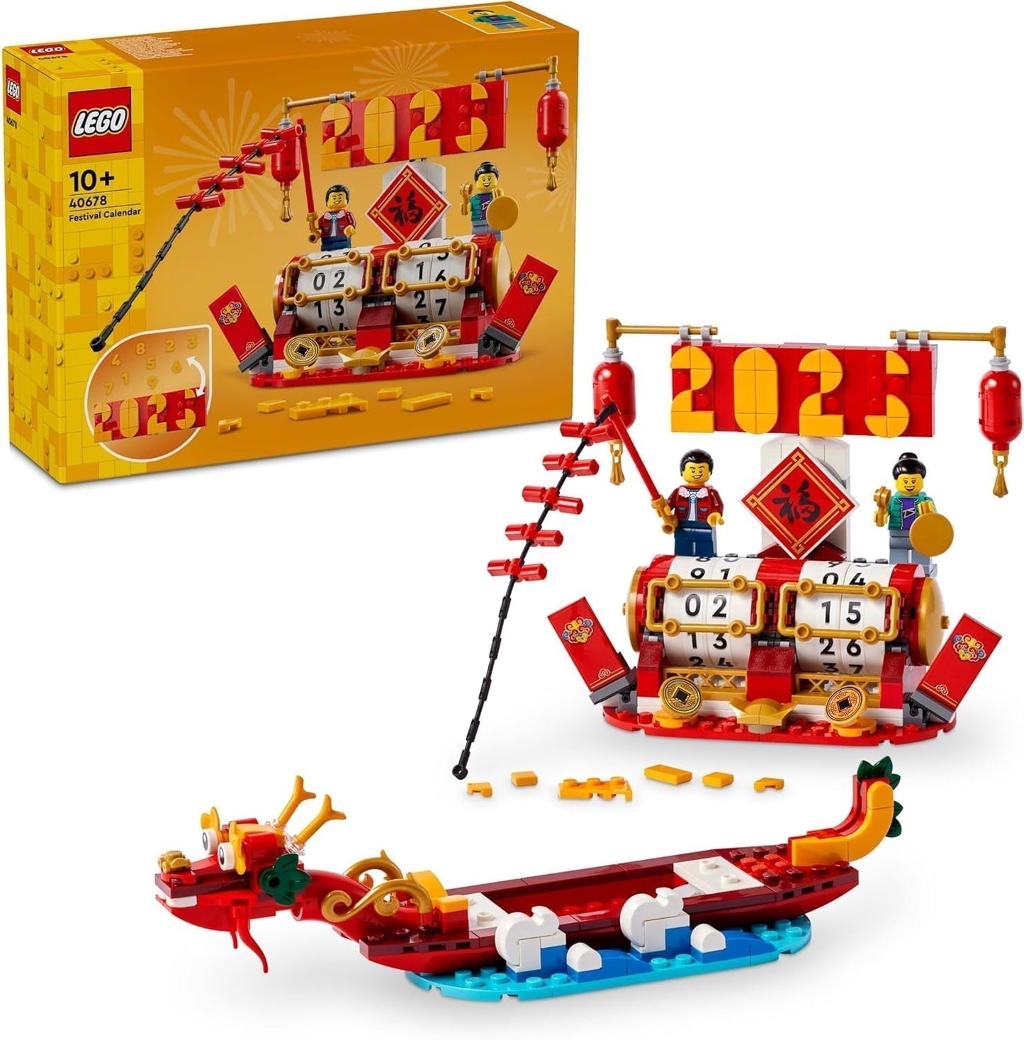 LEGO Feiertagskalender, chinesisches Weihnachtsgeschenk für Jungen und Mädchen, Bauset „Mond-Neujahr“, ermöglicht Kindern fantasievolles Spielen, festliches Spielzeug, chinesische Neujahrsdekoration 40678 Bausätze Besuchen Sie den LEGO-Store Standardtitel