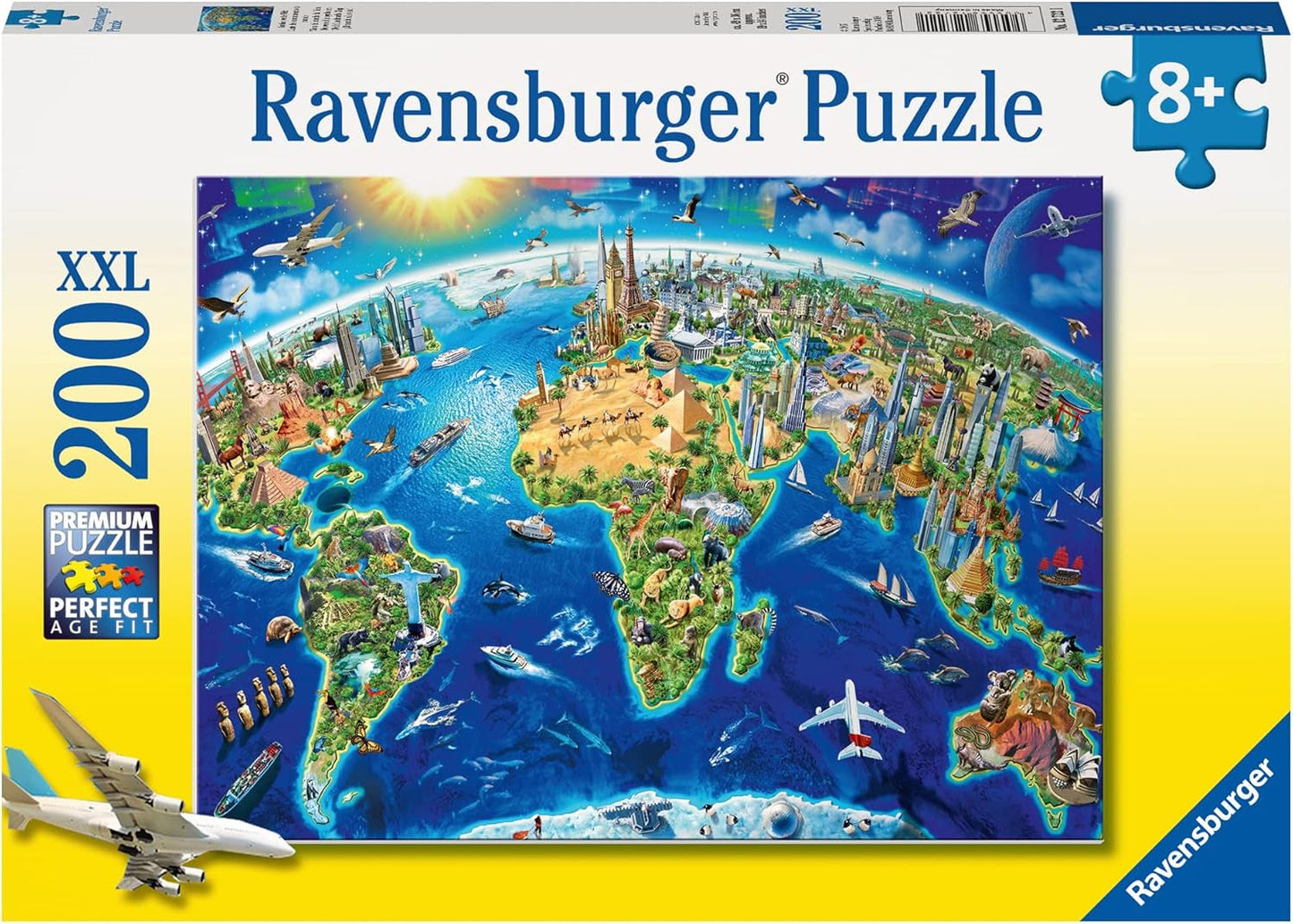 Ravensburger Kinderpuzzle - 12722 Große weite Welt - Weltkartenpuzzle für Kinder ab 8 Jahren, mit 200 Teilen im XXL-Format Puzzle Naty Shop Standardtitel