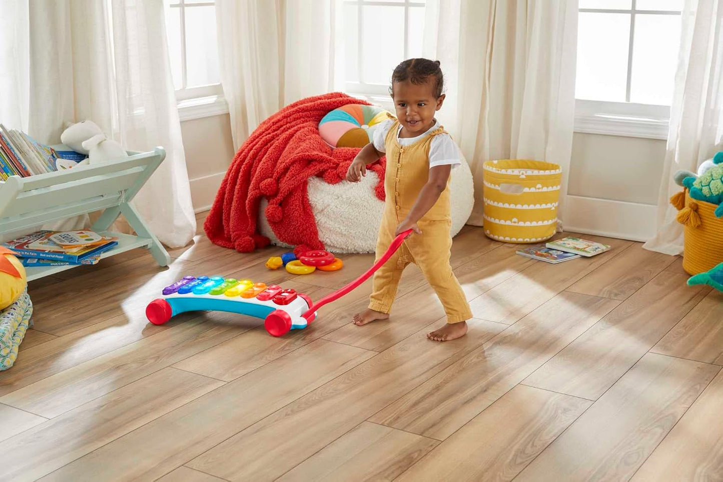 Fisher-Price Leuchtendes Riesen-Xylophon – elektronisches Musikinstrument zum Nachziehen von Liedern mit Lerninhalt, für Kinder, Kleinkinder ab 9 Monaten, mehrfarbig, Version: Französisch, HJK40 Jucarii Bebe Naty Shop