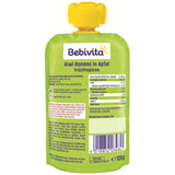 Kiwi-Bananen in Apfel-Quetschie (6 x 120g), ohne Zuckerzusatz, glutenfrei, ideal für unterwegs und selbständiges Snacken