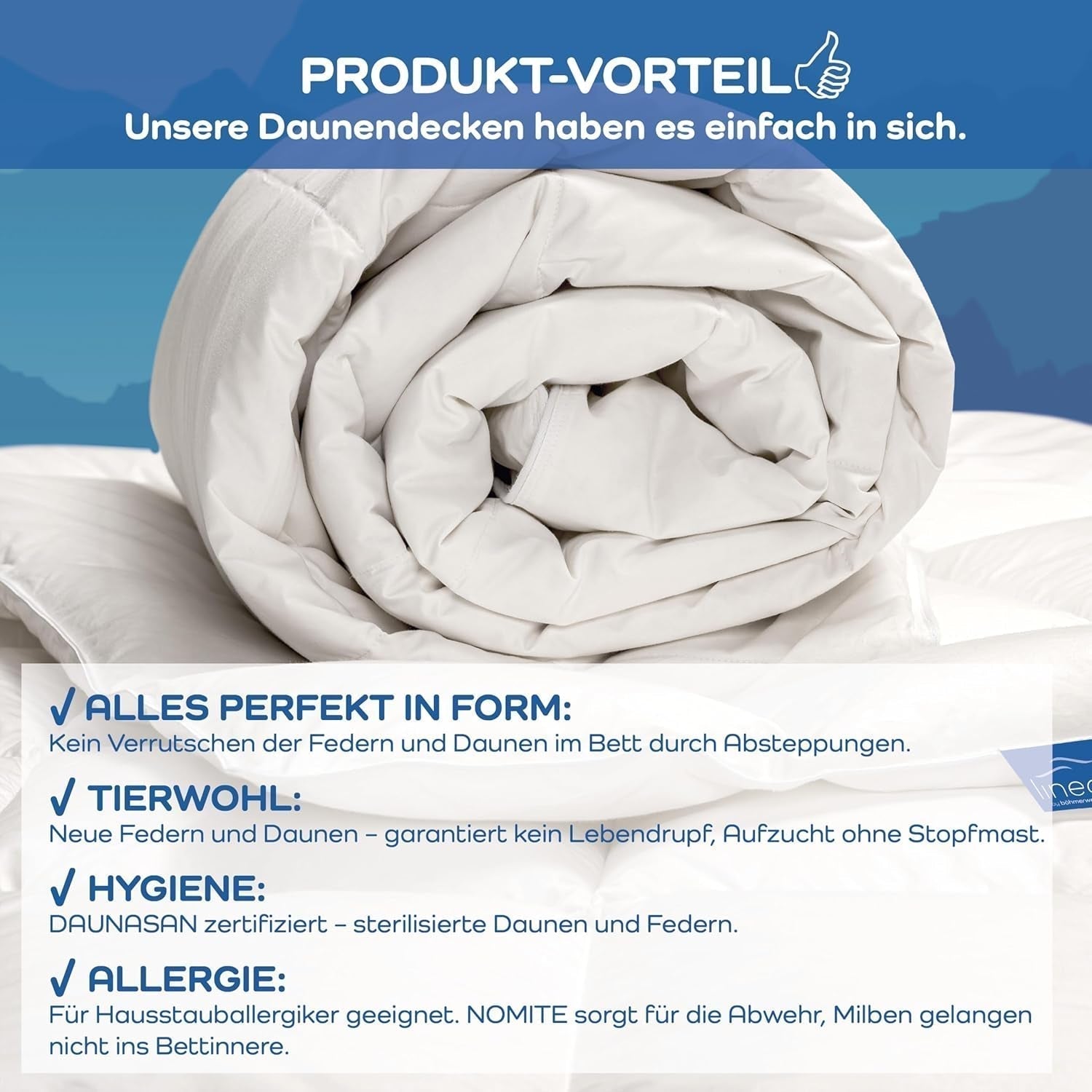 Komfortdecke, (90 Daunen / 10 Federn), weiß, 155 x 220 cm Steppdecken und Steppdecken Naty Shop