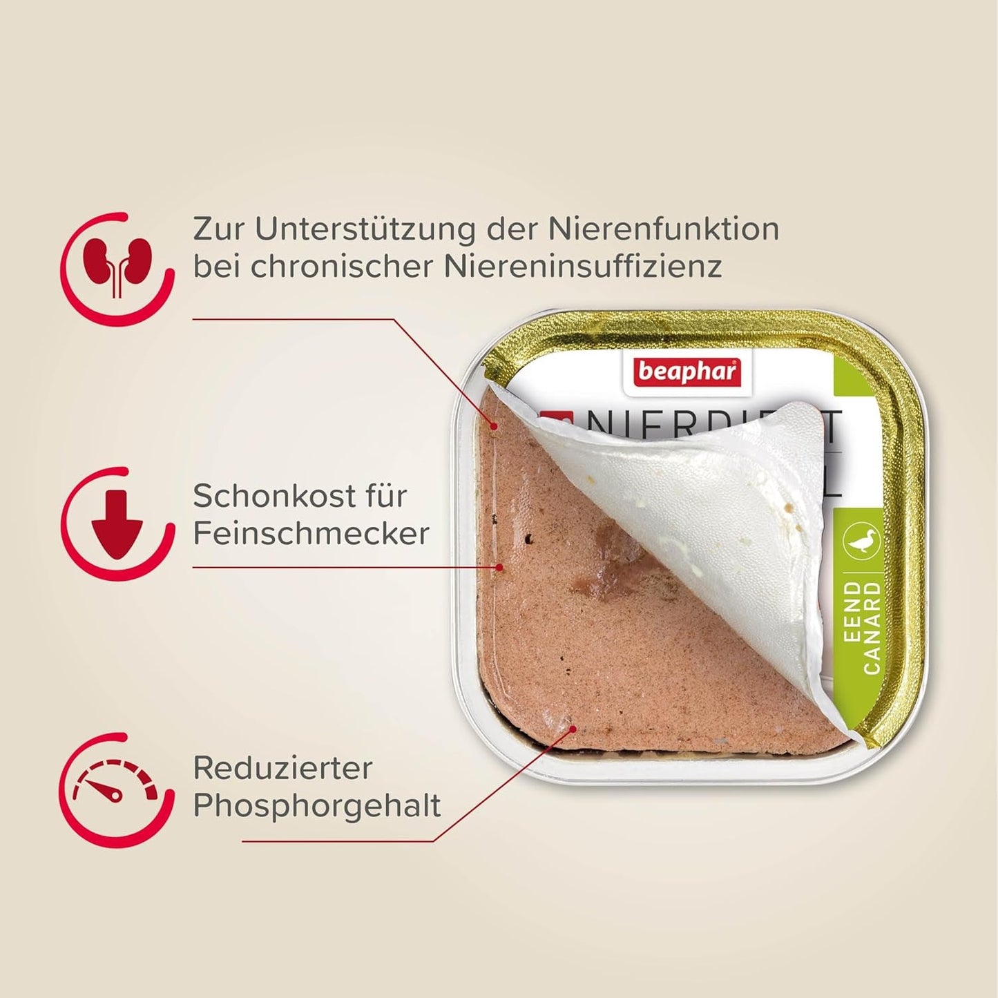 BEAPHAR – Renal Diet Mixed Package – Alleinfuttermittel für Katzen mit chronischer Niereninsuffizienz – Zur Unterstützung der Nierenfunktion – 6 x 100 g
