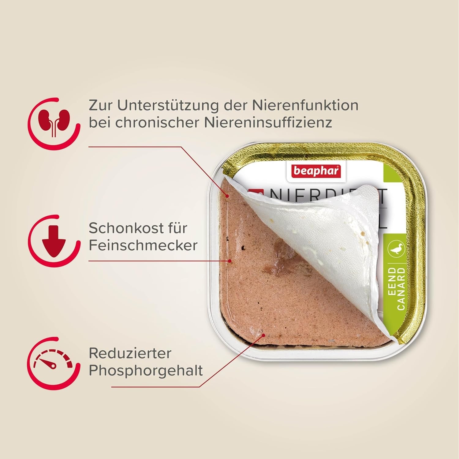 BEAPHAR – Renal Diet Mixed Package – Alleinfuttermittel für Katzen mit chronischer Niereninsuffizienz – Zur Unterstützung der Nierenfunktion – 6 x 100 g