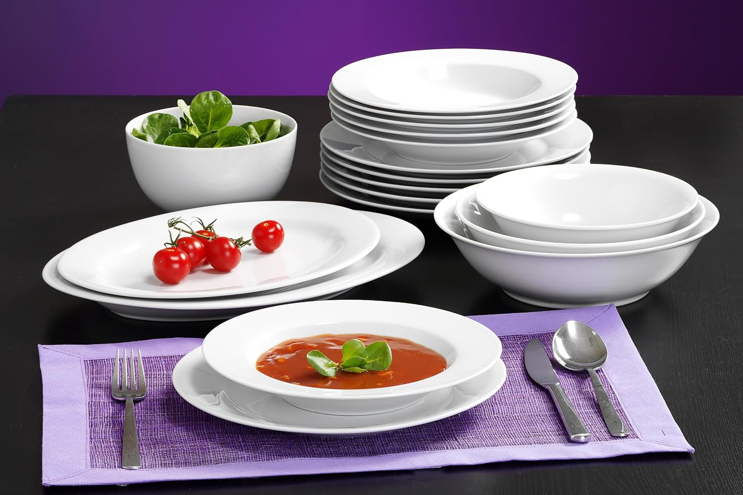 Ritzenhoff & Breker Bianco Tafelservice, 12-teilig, Porzellan