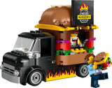 LEGO City Burger Truck Bauset mit Spielzeugauto für 5-Jährige, Imbisswagen-Minifigur und Zubehör, lustiges Geschenk für Jungen und Mädchen 60404 Bausets Besuchen Sie den LEGO-Store
