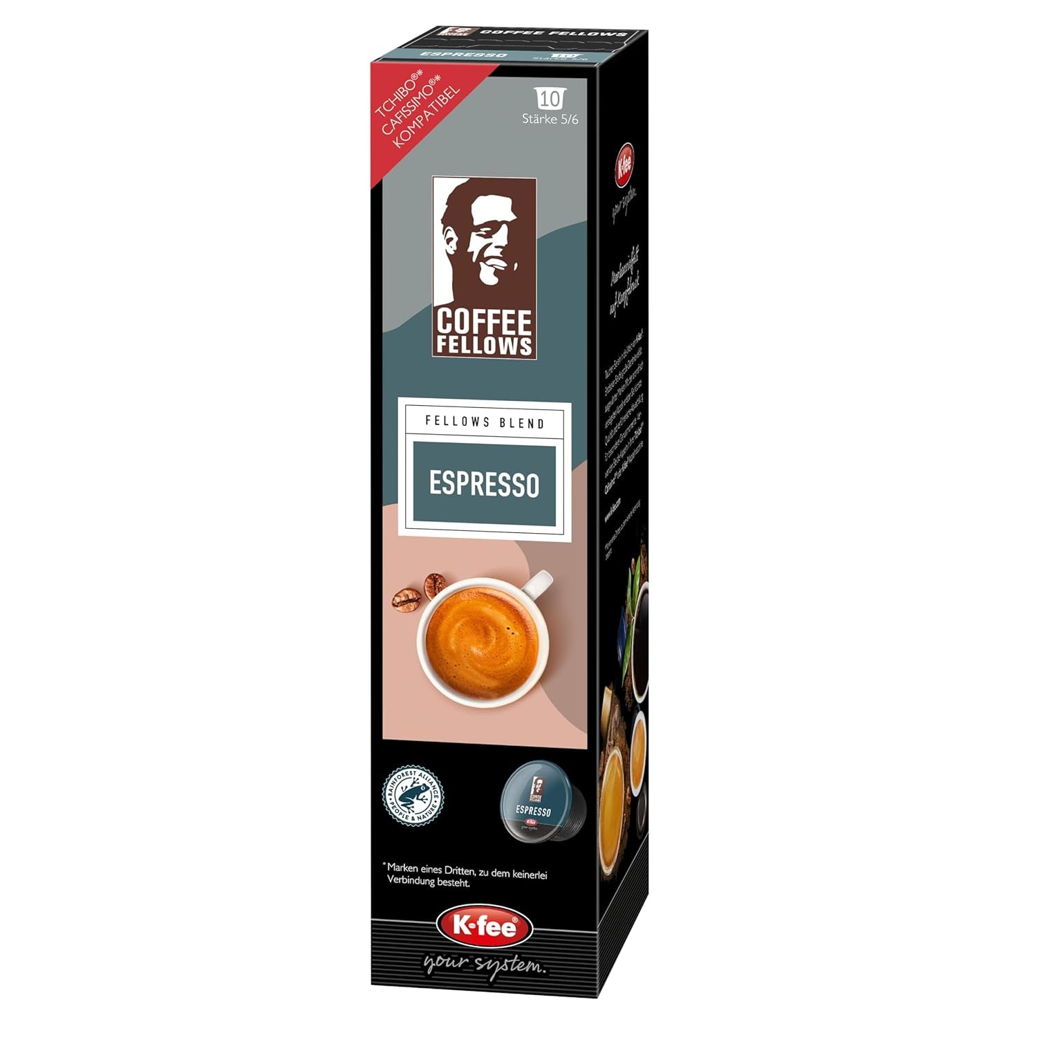Coffee Fellows Blend Espressokapseln, kompatibel mit K-fee, EXPRESSI & Tchibo Cafissimo*, schokoladig-fruchtige Aromen, 120 Kaffeekapseln