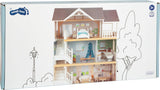 Small Foot Puppenhaus 3-stöckiges Stadthaus aus Holz mit offener Vorderseite und 12 Möbeln für Kinder ab 3 Jahren 11802 Weiß Grau Puppenhäuser Naty Shop